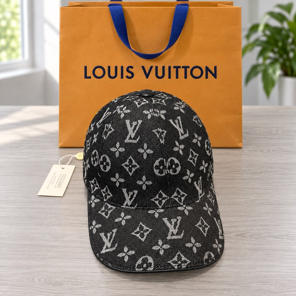 Louis Vuitton Black Gray Monogram Cap